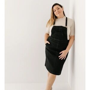 The Main Street Exchange Hailee Black Denim Skirt Overalls - Size 6